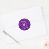 Elegant Paars 70 en sensationeel gesternte Ronde Sticker (Envelop)