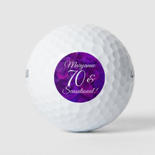 Elegant Paars 70 & Sensational Birthday Party Golfballen