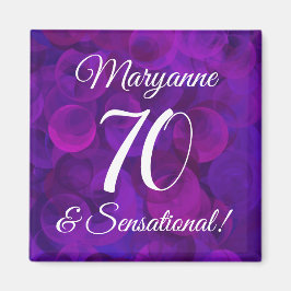 Elegant Paars 70 & Sensational Birthday Party Magneet