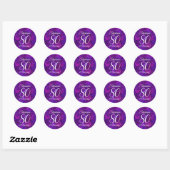 Elegant Paars 80 en Amazing Birthday Favor Ronde Sticker (Vel)