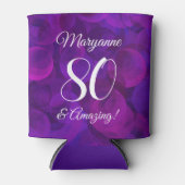 Elegant Paars 80 en Amazing Birthday Party Blikjeskoeler (Voorkant)