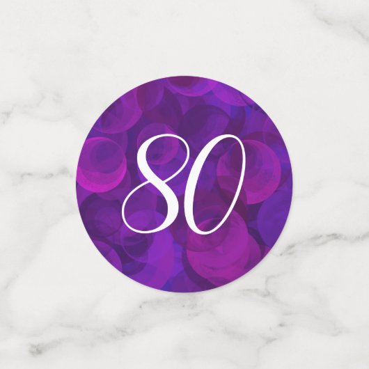 Elegant Paars 80 en Amazing Birthday Party Confetti (Kleine voorkant)