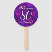 Elegant Paars 80 en Amazing Birthday Party Handwaaier (Achterkant)