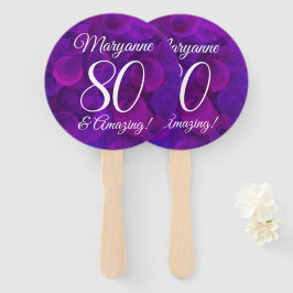 Elegant Paars 80 en Amazing Birthday Party Handwaaier