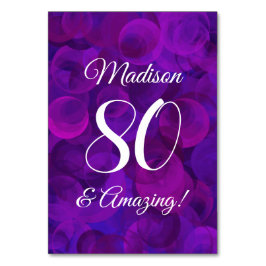 Elegant Paars 80 en Amazing Birthday Party Kaart