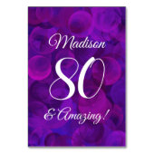 Elegant Paars 80 en Amazing Birthday Party Kaart (Achterkant)