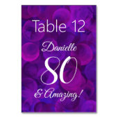 Elegant Paars 80 en Amazing Birthday Party Kaart (Achterkant)