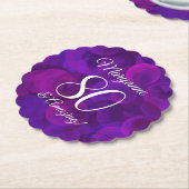 Elegant Paars 80 en Amazing Birthday Party Kartonnen Onderzetters (Gekanteld)