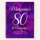 Elegant Paars 80 en Amazing Birthday Party Notitieboek (Voorkant)