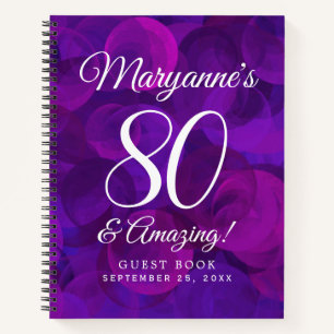 Elegant Paars 80 en Amazing Birthday Party Notitieboek