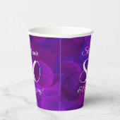 Elegant Paars 80 en Amazing Birthday Party Papieren Bekers (Rechts)
