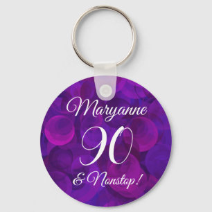 Elegant Paars 80 en Amazing Birthday Party Sleutelhanger