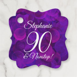 Elegant Paars 90 en Amazing Birthday Party Bedankjes Labels