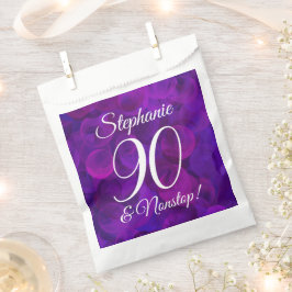 Elegant Paars 90 en Nonstop Birthday Party Bedankzakje