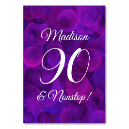Elegant Paars 90 en Nonstop Birthday Party Kaart
