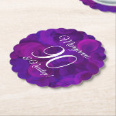 Elegant Paars 90 en Nonstop Birthday Party Kartonnen Onderzetters (Gekanteld)