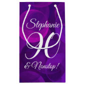 Elegant Paars 90 en Nonstop Birthday Party Klein Cadeauzakje (Achterkant)