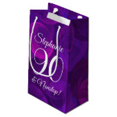 Elegant Paars 90 en Nonstop Birthday Party Klein Cadeauzakje (Achterkant Gekanteld)