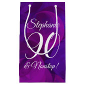 Elegant Paars 90 en Nonstop Birthday Party Klein Cadeauzakje (Voorkant)