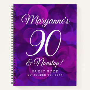 Elegant Paars 90 en Nonstop Birthday Party Notitieboek