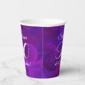 Elegant Paars 90 en Nonstop Birthday Party Papieren Bekers (Rechts)