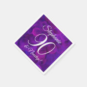 Elegant Paars 90 en Nonstop Birthday Party Servet (Hoek)
