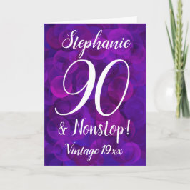 Elegant Paars 90 en Nonstop Gepersonaliseerd Kaart