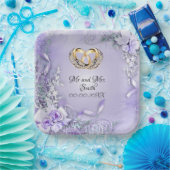 Elegant Paars Aanpasbaar Huwelijk Papieren Bordje (Feest)