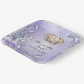 Elegant Paars Aanpasbaar Huwelijk Papieren Bordje (Gebogen)