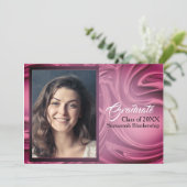 Elegant Paars Abstract Afstuderen Foto Kaart (Staand voorkant)