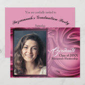 Elegant Paars Abstract Afstuderen Foto Kaart (Voorkant / Achterkant)