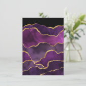 Elegant Paars Abstract Waterverf Patroon Menu (Staand voorkant)
