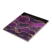 Elegant Paars Abstract Waterverf Patroon Tegeltje (Zijkant)