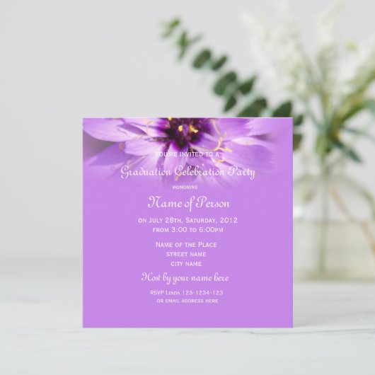 Elegant,  paars afstuderen kaart (Staand voorkant)