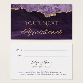 Elegant Paars Agate Appointment Card Visitekaartje