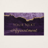 Elegant Paars Agate Appointment Card Visitekaartje (Voorkant)
