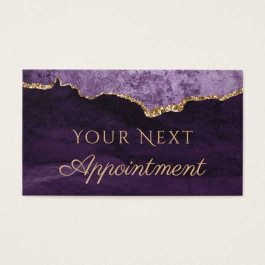 Elegant Paars Agate Appointment Card Visitekaartje (Voorkant)
