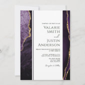 Elegant Paars Agate Budget Weddenschap All in One Kaart (Voorkant)