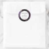 Elegant Paars Agate Gold Glitter Wedding Sticker (Tas)