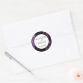 Elegant Paars Agate Gold Glitter Wedding Sticker (Envelop)