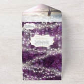 Elegant Paars Amethyst Crystal Geode Wedding All In One Uitnodiging (Buitenkant)