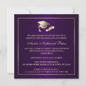 Elegant Paars and Gold Class of 2012 Invitation Kaart (Achterkant)