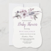 Elegant Paars Baby shower van vlinderbloemigen Kaart (Voorkant)