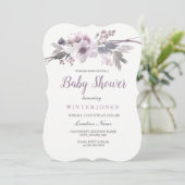 Elegant Paars Baby shower van vlinderbloemigen Kaart (Staand voorkant)