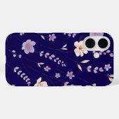 Elegant Paars & Beige Bloemmotief Case-Mate iPhone Case (Achterkant (horizontaal))