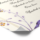 Elegant  Paars Beige Floral Inspirerend Poster (Hoek)