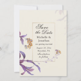  Elegant Paars Beige Floral Inspirerend Save The Date