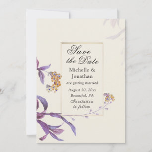  Elegant Paars Beige Floral Inspirerend Save The Date