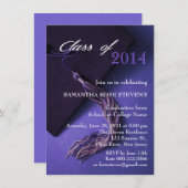 Elegant Paars Black Afstudeerder Pet Graduparty Kaart (Voorkant / Achterkant)