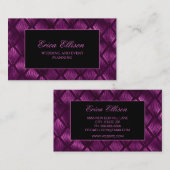 Elegant Paars Black Art Deco Wedding Planner Visitekaartje (Voorkant / Achterkant)